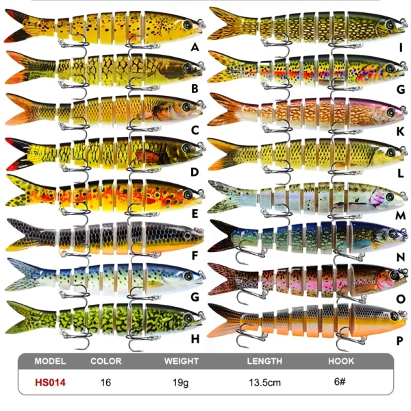 Random PROBEROS Jointed Swimbait 13.5cm 19g