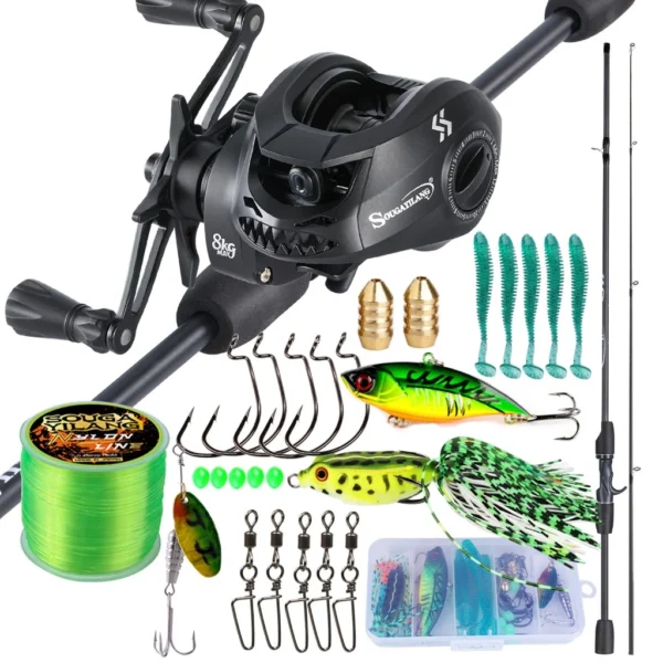 Random Sougayilang Baitcasting Fishing Rod Set 1.8m