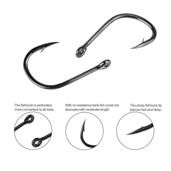 500pcs Carbon Steel Fishing Hooks Set